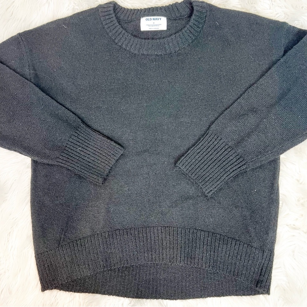 OLD NAVY BLACK LONG SLEEVE CREWNECK SWEATER WOMENS MEDIUM